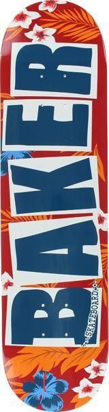 Blue Baker Logo - Baker Brand Logo Floral Deck-7.75 Red/Blue Skateboard Decks