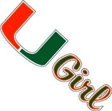 Orange and Green U Logo - Miami Hurricanes Die Cut Green/Orange U Girl Logo Vinyl Decal 4