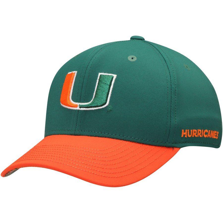 Orange and Green Hurricane Logo - Miami Hurricanes adidas Sideline climalite Flex Hat - Green/Orange