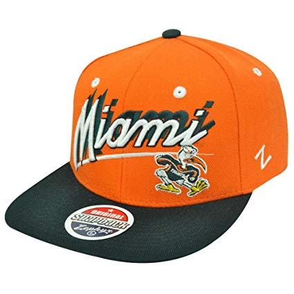 Orange and Green Hurricane Logo - Amazon.com : NCAA Miami Hurricanes Canes Flat Bill Logo Zephyr ...
