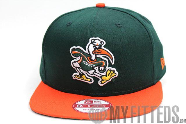 Orange and Green Hurricane Logo - Miami hurricanes bitd forest green orange new era snapback hat ...