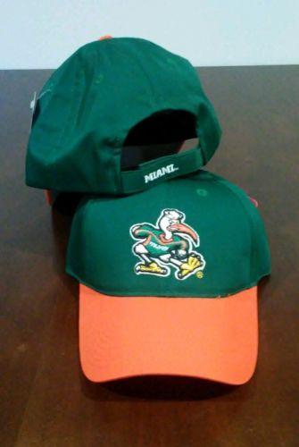 Orange and Green Hurricane Logo - New Adult NCAA Miami Hurricanes Stitched Logo Green and Orange Cap ...