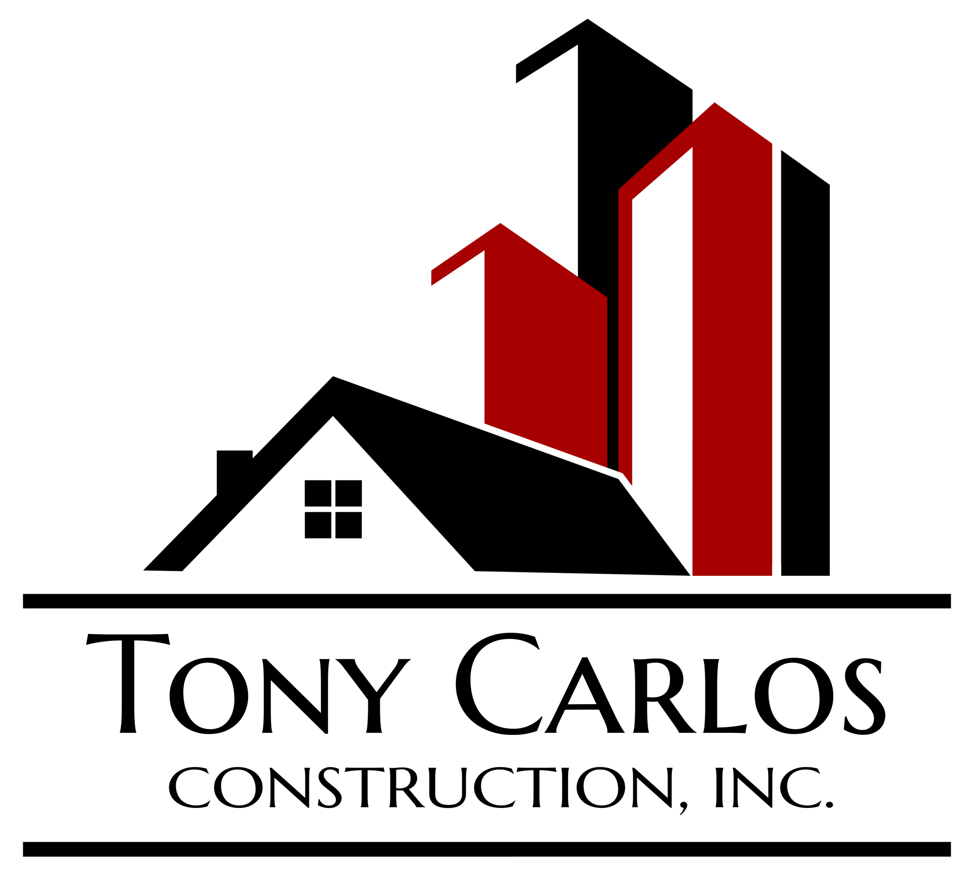 Red Construction Logo - Tony Carlos Construction Logo California Commercial Remodeling
