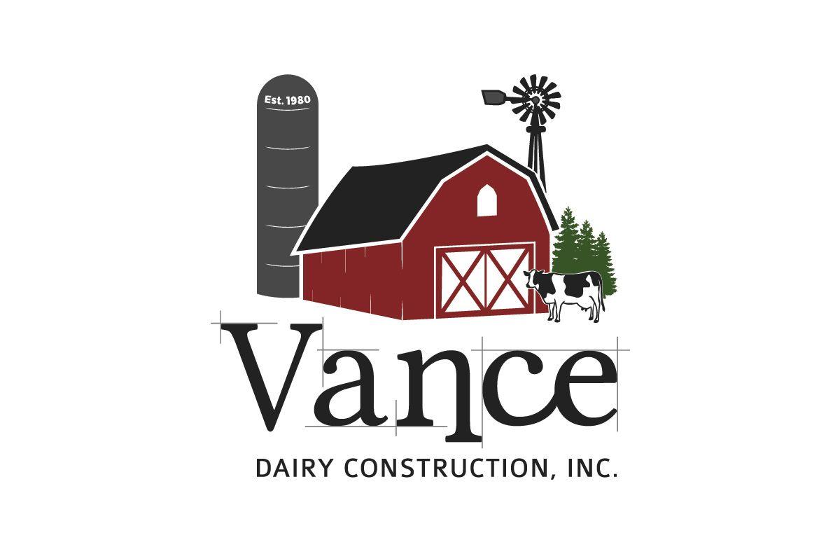 Red Construction Logo - Vance Dairy Construction logo. Architect, Construction, Farm, Dairy