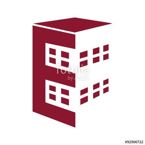 Red Construction Logo - E Building Construction Logo Icon