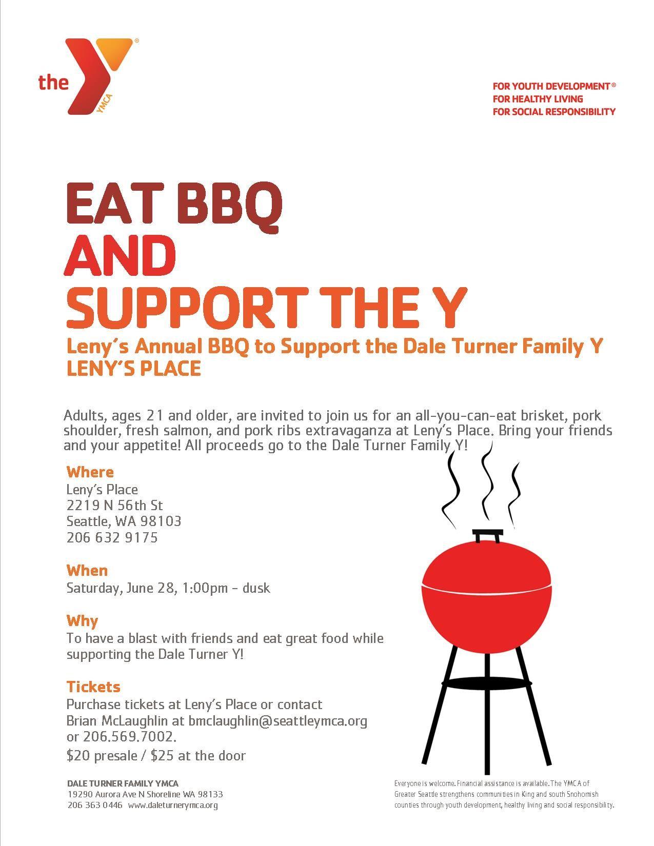 Family Y Logo - Mark your calendars for Leny's Annual BBQ to support the Dale Turner