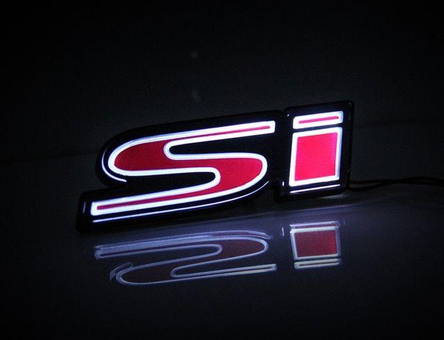 Honda Civic Si Logo - Free shipping LED Light Si Red Front Grille Badge Emblem S i Car ...