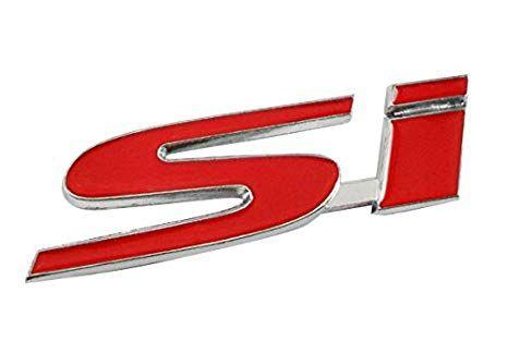 Honda Civic Si Logo - Amazon.com: Metal Red si for civic Rear Emblem Decal Badge Sticker ...
