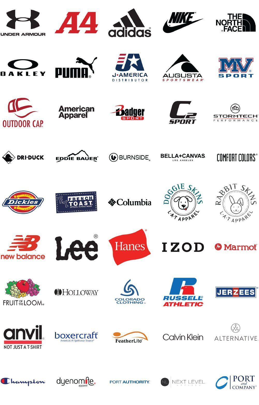 American Clothes Brands Logos