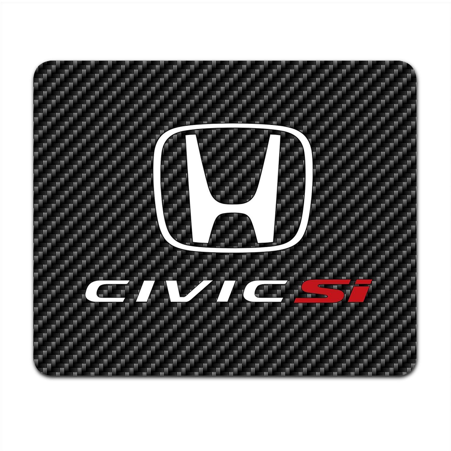 Honda Civic Si Logo - Honda Civic Si Black Carbon Fiber Texture Graphic PC Mouse Pad ...