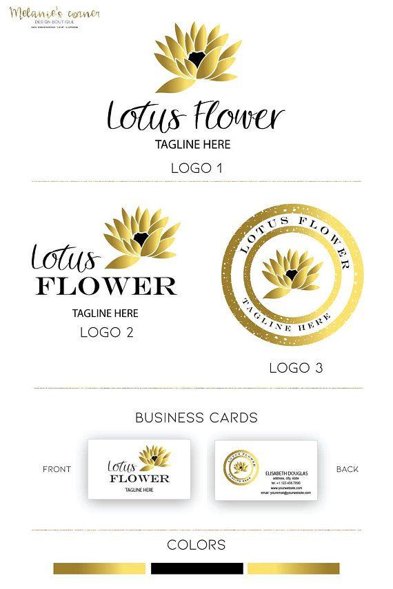 Zen Flower Logo - Lotus logo Lotus logo design Flower logo Elegant logo Gold logo Yoga ...