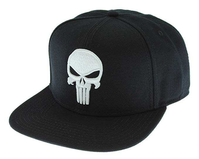Punisher Logo - Amazon.com: Punisher Logo Snap Back Hat Standard Black: Clothing