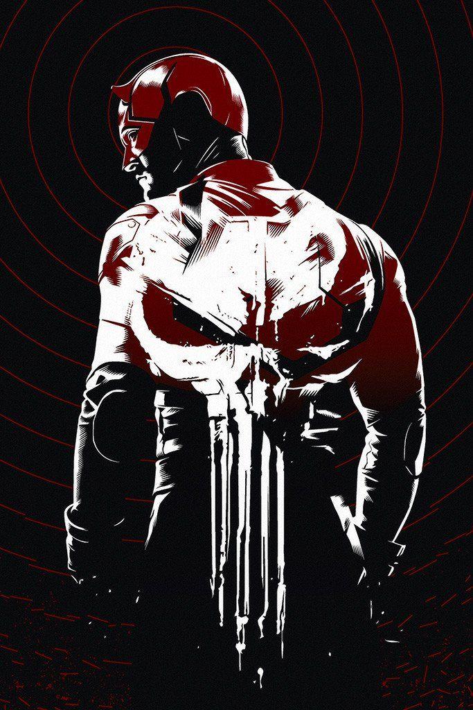 Punisher Logo - Daredevil Punisher Logo Comics Poster