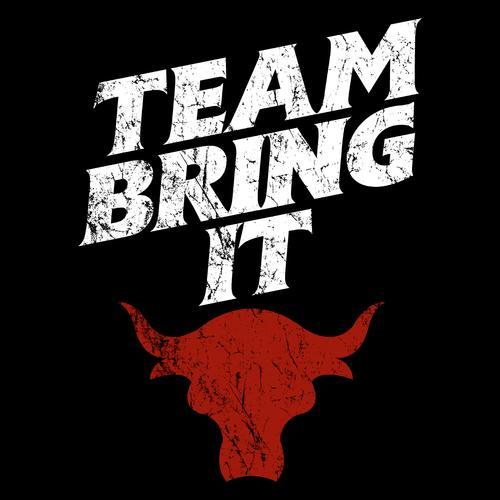 The Rock WWE Logo - WWE The Rock Bull Team Bring It Official Women's T Shirt Black