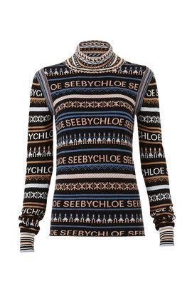 See by Chloe Logo - Logo Turtleneck Sweater by See by Chloe for $55 | Rent the Runway