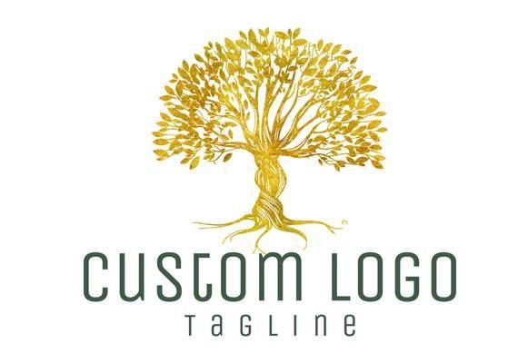 Gold Tree Logo - DIGITAL Custom logo tree gold logo tree logo photography