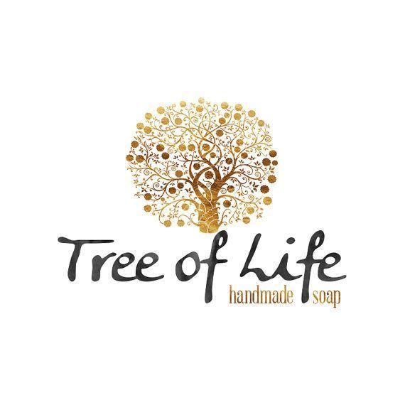 Gold Tree Logo - Tree of Life Logo Design, Gold Tree, Spiral Tree, Tree with Swirls