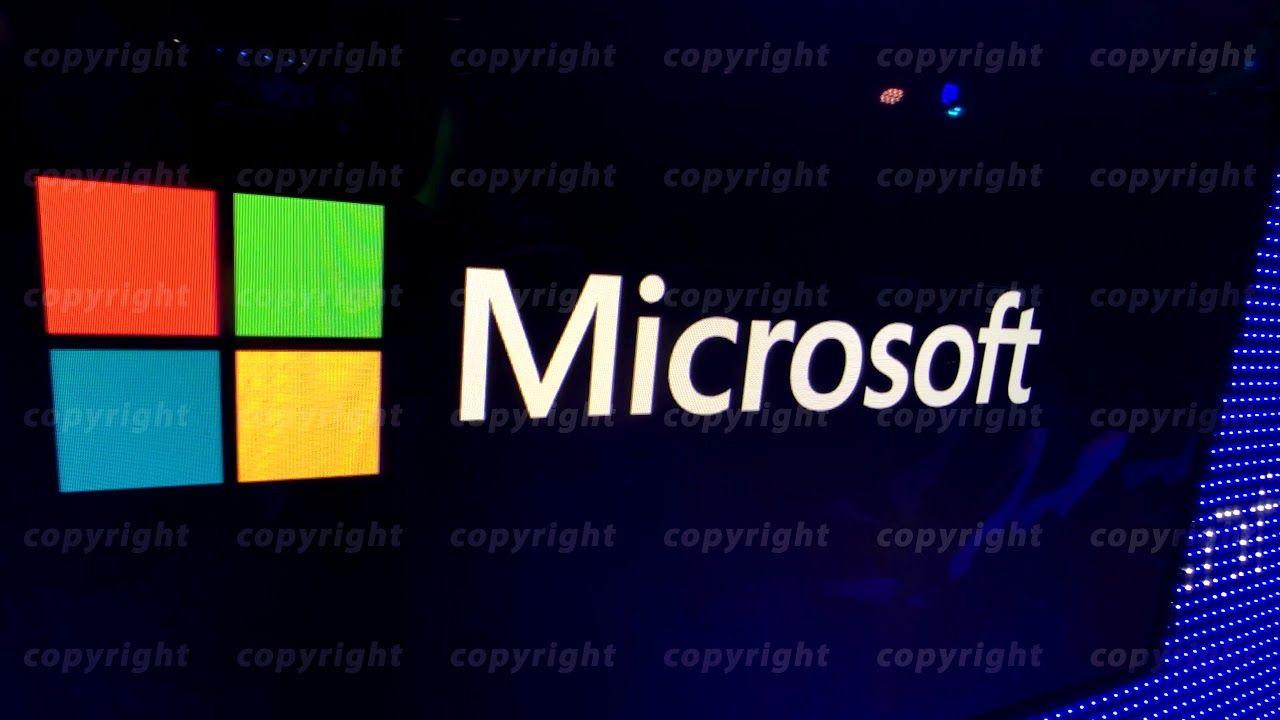 Microsoft Company Logo - Microsoft company logo on a screen - YouTube
