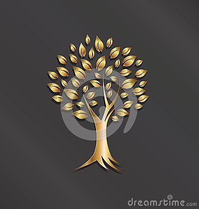 Gold Tree Logo - Golden Tree with leaves plant logo. Logo. Plant logos, Logos, Tree
