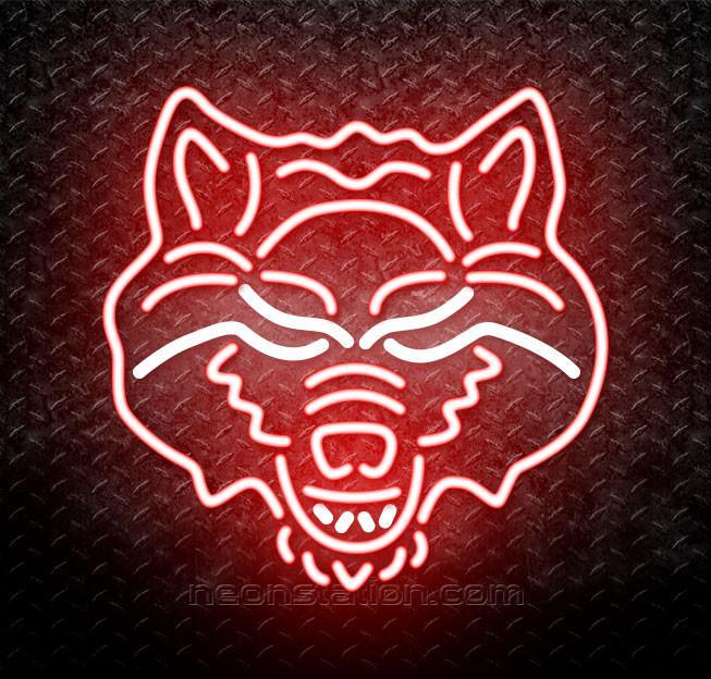 Arkansas State Red Wolves Logo - NCAA Arkansas State Red Wolves Logo Neon Sign For Sale // Neonstation