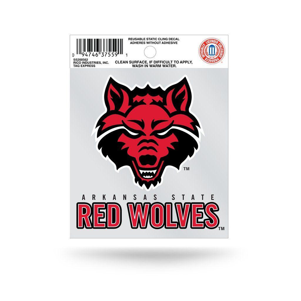 Arkansas State Red Wolves Logo - Arkansas State Red Wolves Logo Static Cling Sticker NEW!! Window or ...