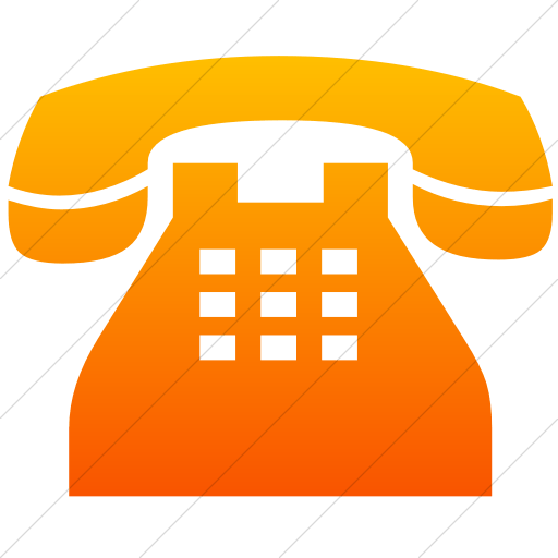 Orange Telephone Logo - IconETC Simple orange gradient classica traditional telephone icon
