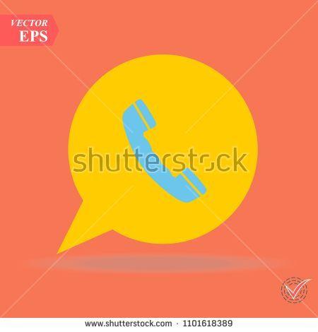 Orange Telephone Logo - Phone icon in trendy flat style isolated on orange background