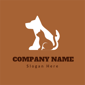 White Dog with a Red Box Logo - Free Animal Logo Designs & Pet Logo Designs | DesignEvo Logo Maker