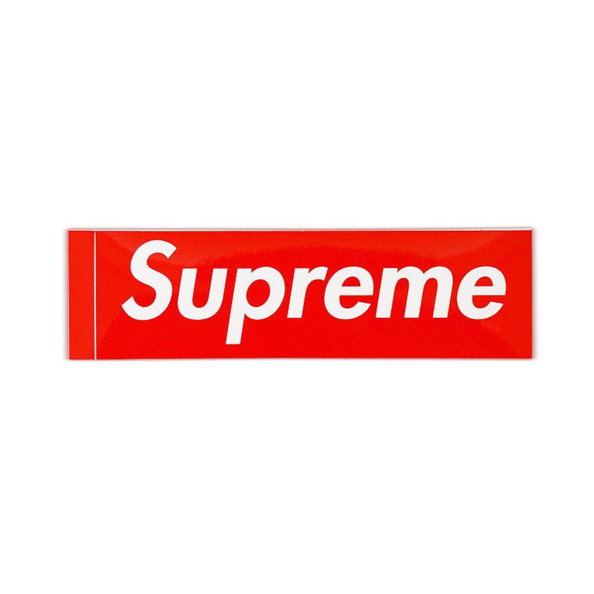 A Single White On Red Box Logo - Supreme Box Logo Sticker – Streetwear Official