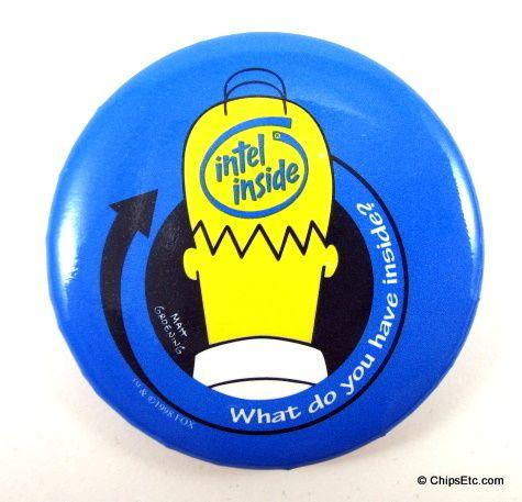 Intel Inside Pentium 3 Logo - Intel Homer Simpson advertsing campaign - Vintage Computer Chip ...