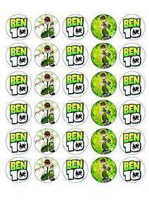 Ben 10 Logo - 30 BEN 10 LOGO Edible WAFER PAPER Birthday Cupcake Image Decoration ...