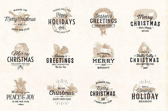 Best Christmas Logo - Vintage Christmas Logo Badges ~ Logo Templates ~ Creative Market
