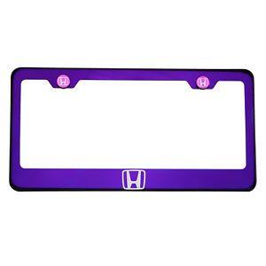 Purple Honda Logo - Purple Chrome Laser Etched Honda Logo License Plate Frame T304 ...