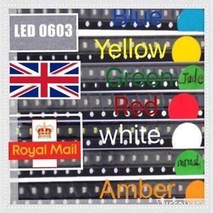 Red Blue Yellow Logo - 50 PCS LED SMD 0603 0805 AMBER,WHITE,GREEN,RED,BLUE,YELLOW | eBay