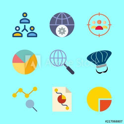 Pie Restaurant Logo - marketing vector icons set. networking, pie chart, line chart and ...