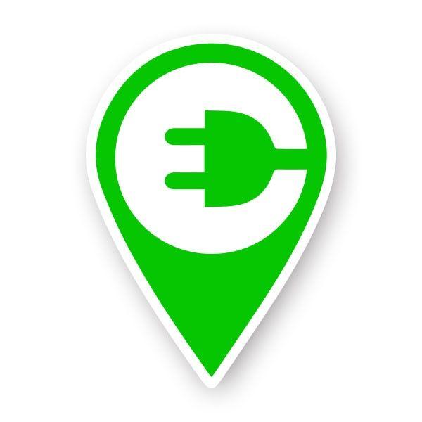 Electric Car Logo - Green Charging Stations Symbol Electric Car Charging Point Sign