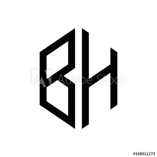 BH Logo - initial letters logo bh black monogram hexagon shape vector