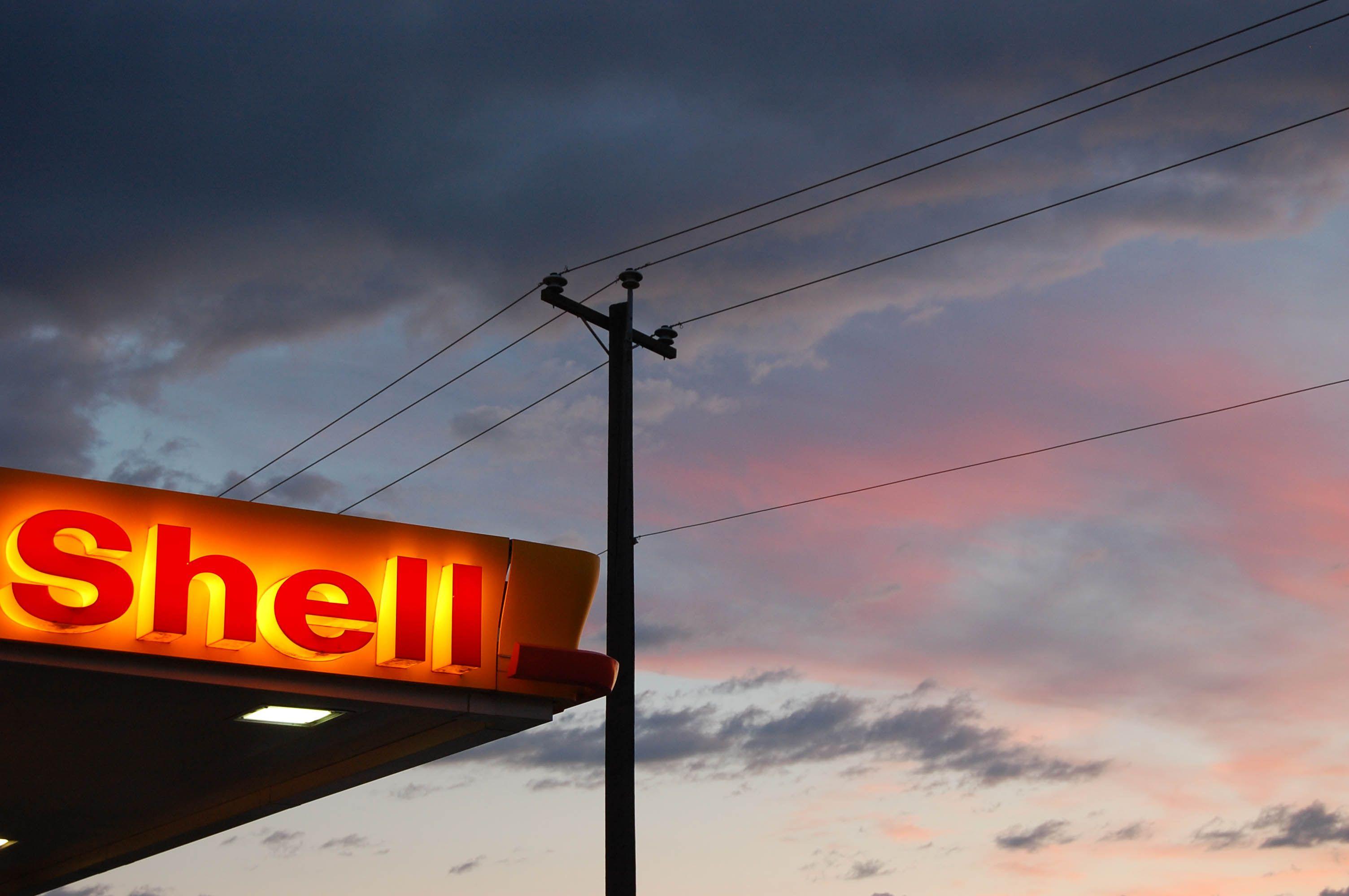 Sunset Station Logo - Shell sign gas station logo at sunset - KTOO