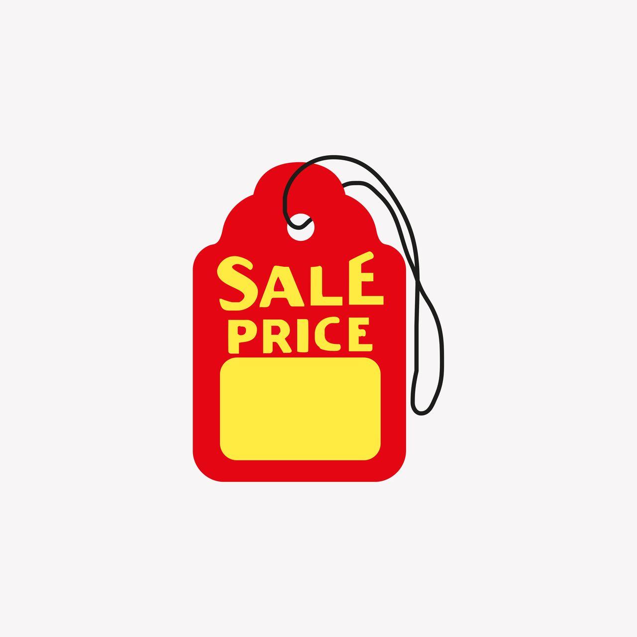 Yellow Tag Logo - Bright Red and Yellow Sale Price Tags
