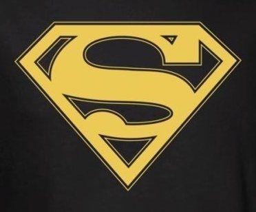 Superman Saints Logo - Superman T Shirt & Black Shield Logo
