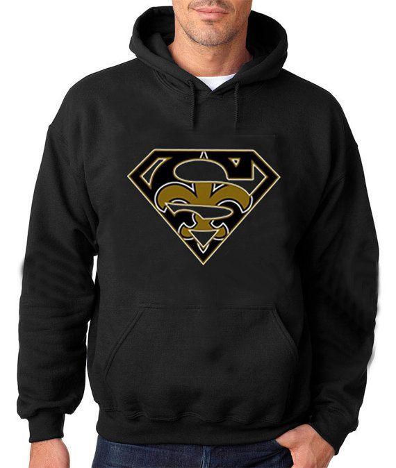 Superman Saints Logo - Superman Saints Custom Logo Hoodie. Add Names Customize. Great Mens ...