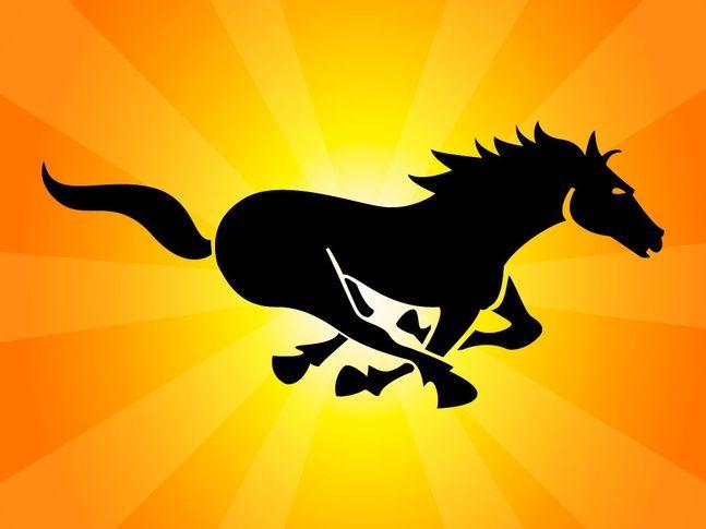 Running Horse Logo - Black running horse logo Vector