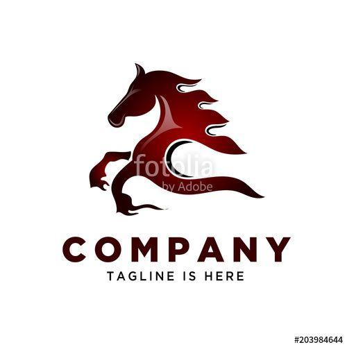 Running Horse Logo - fire speed running horse logo