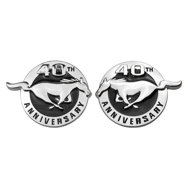 Running Horse Logo - Car Badge Emblem Sticker Durable 40th Anniversary Mustang Running ...