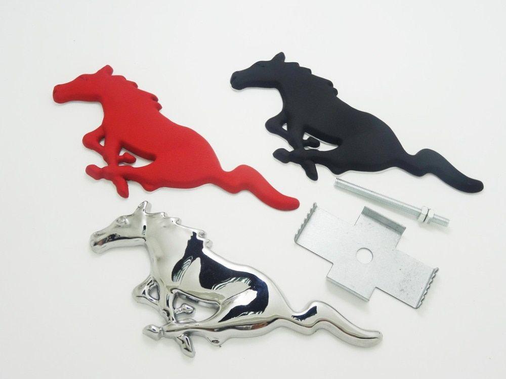 Running Horse Logo - SUKO Car Styling 3D metal Mustang horse Logo Front Hood Grille ...