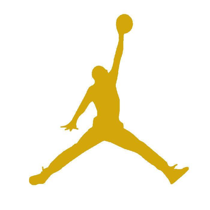 Gold Jordan Logo - Gold Air Jordan Jumpman Logo Vinyl Decals Stickers Auto Car Window ...