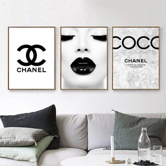 Chanel Makeup Logo - INSPIRED BY Chanel Makeup set of prints printable Fashion
