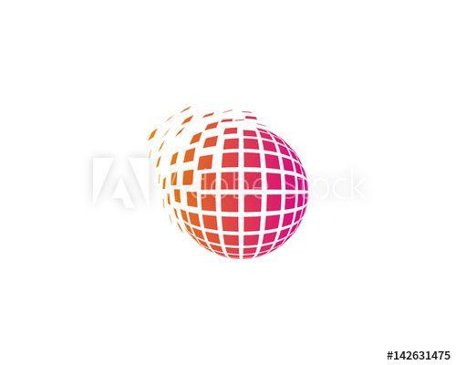 Globe Square Logo - Globe Square Sphere Spark Icon Logo Design Element this stock