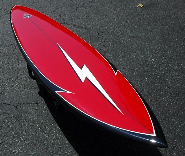 Lightning Bolt Surf Company Logo - Oak Foils Custom Surfboards: Tribute Lightning Bolt Pipe Gun for Mitch