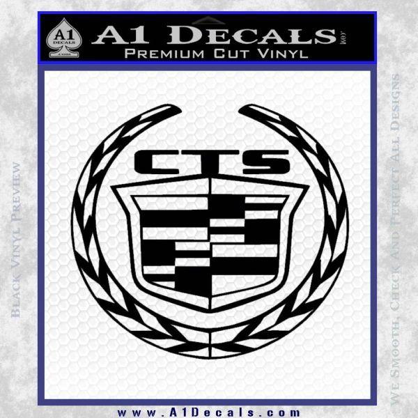 Cadillac Dark Logo - Cadillac CTS Full Wreath Text Decal Sticker » A1 Decals